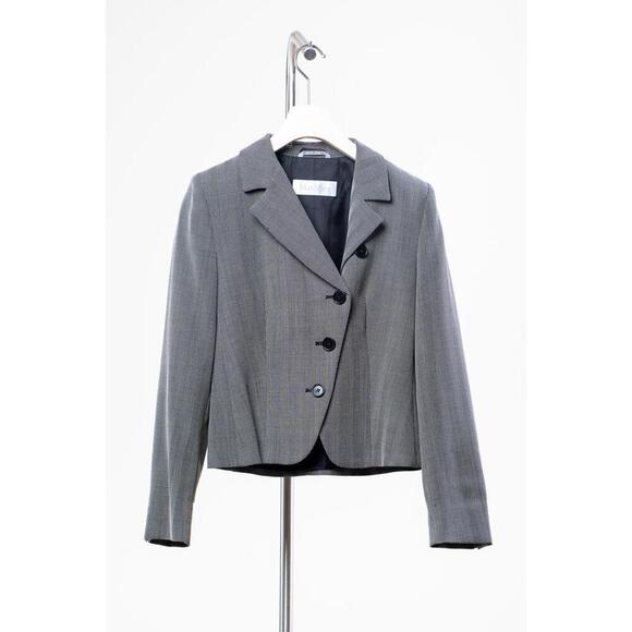 Jackets & Blazers - Max Mara Grey Houndstooth Jacket and Skirt Set